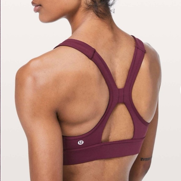Lululemon Power Through Sports Bra Size 6 Deep Ruby - Picture 4 of 8